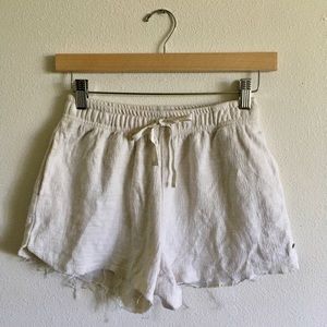 Pull&bear linen soft cream/white shorts